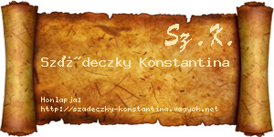 Szádeczky Konstantina névjegykártya